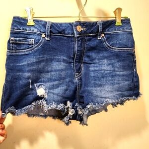 Rewash distressed washed blue denim shorts 7/28